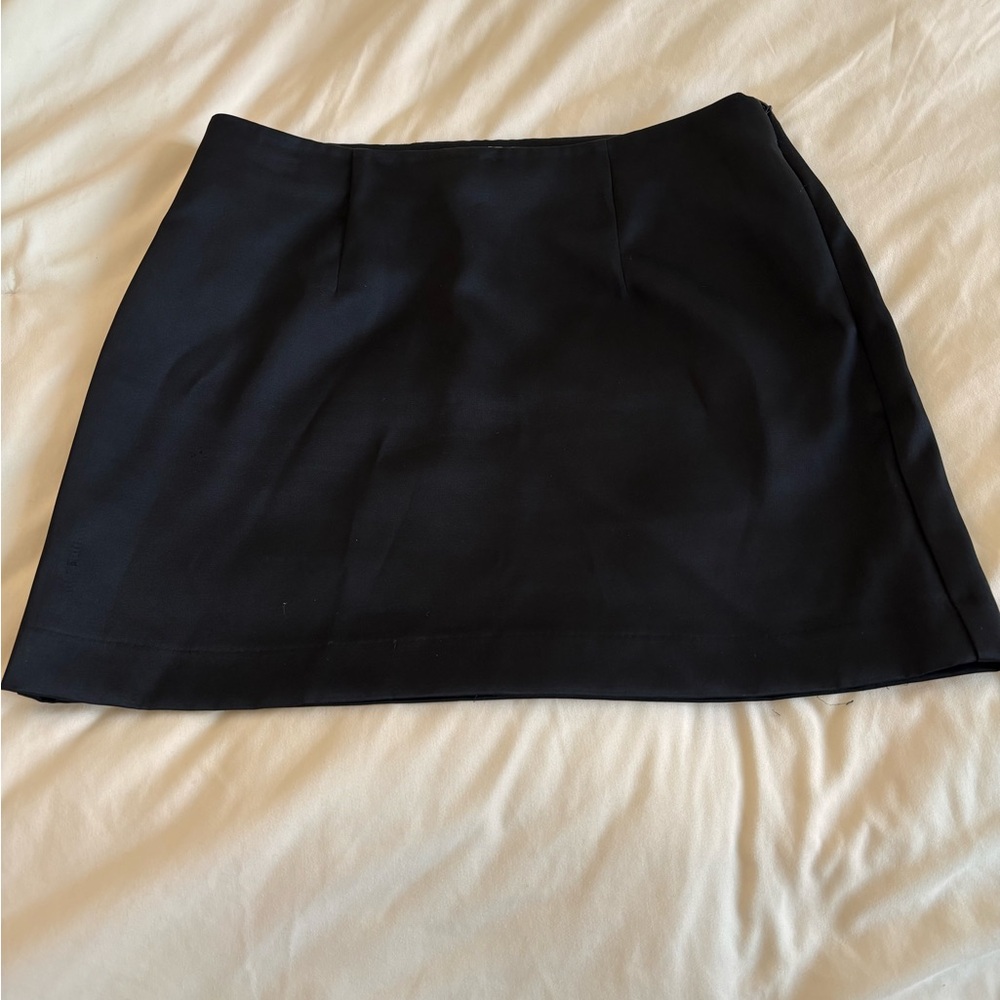 Black Satin Mini Skirt